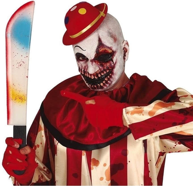 Horror slagersmes/kapmes/machete multicolour - Halloween verkleed accessoire 54 cm