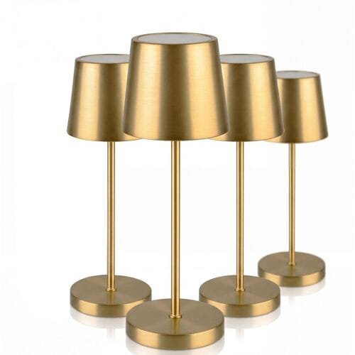 GGM Gastro (4 Stück) Tischleuchte - MERLE MICRO - dimmbar in 3 Stufen - Ø 80mm - Gold