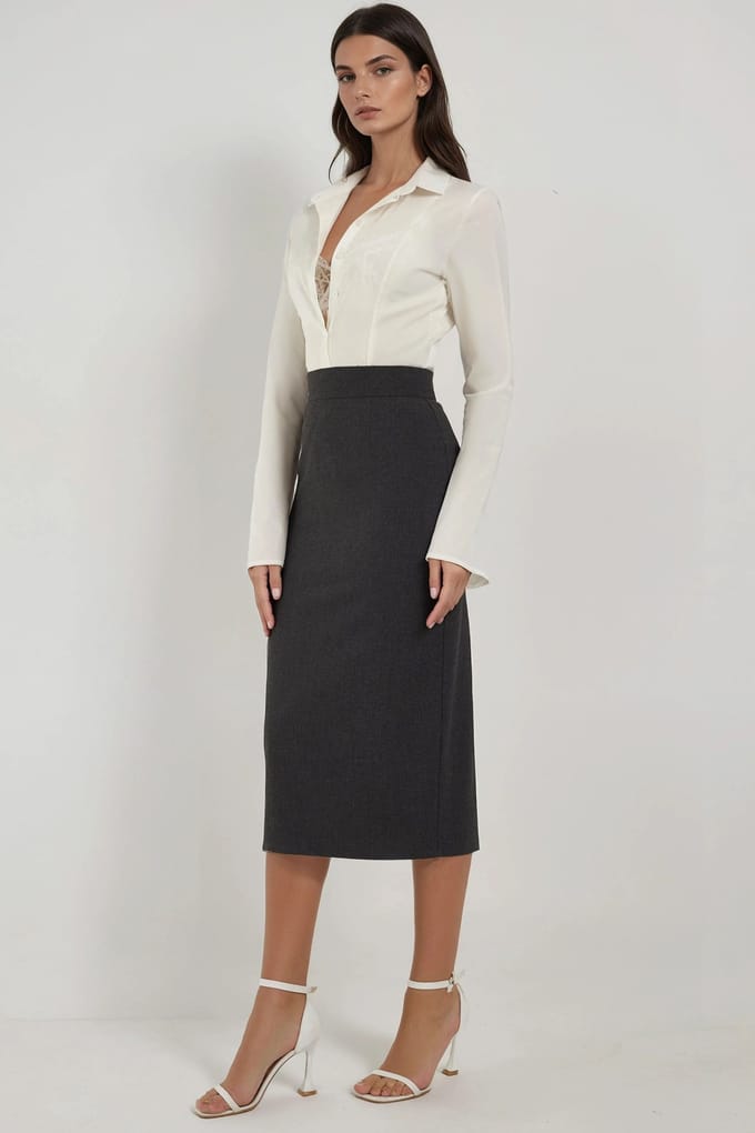Hoge Taille Midi Rok