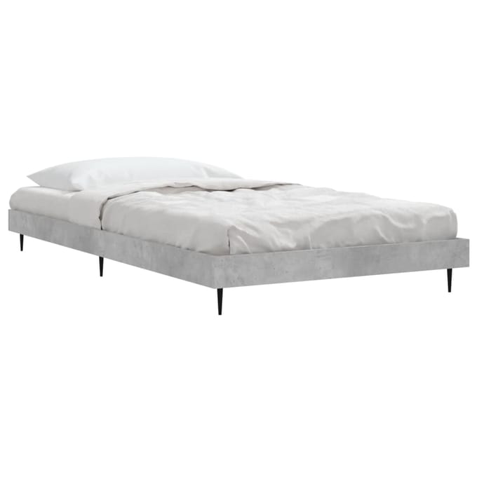 vidaXL - Bedframe - bewerkt - hout - betongrijs - 90x200 - cm