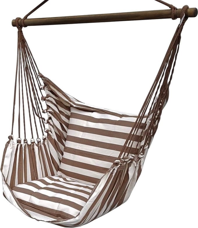 Hangstoel XL Taupe met kussens