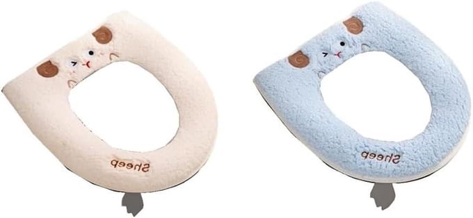 Toiletkussen - Zachte Deksel - Badkamer Comfort - Met Rits - 2 Stuks - Wit Licht