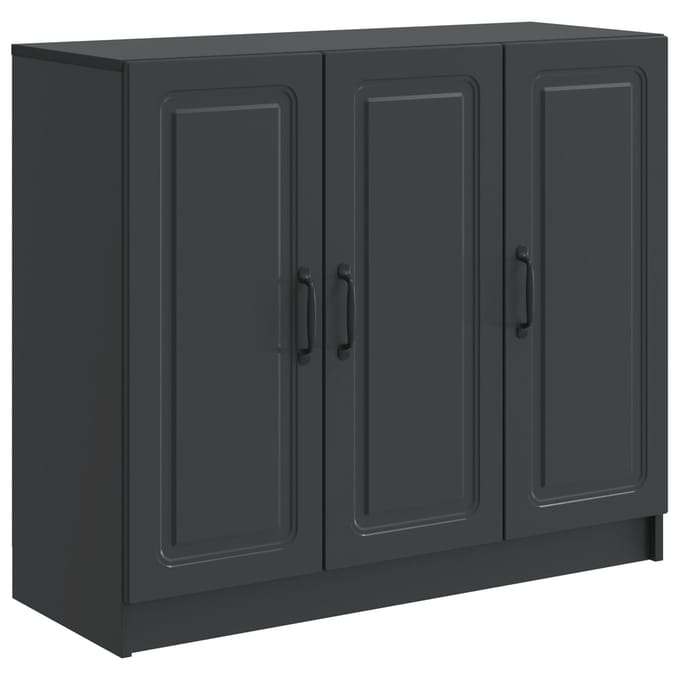 vidaXL - Dressoir - Zwart - 89 - x - 34,5 - x - 77 - cm - Bewerkt - hout