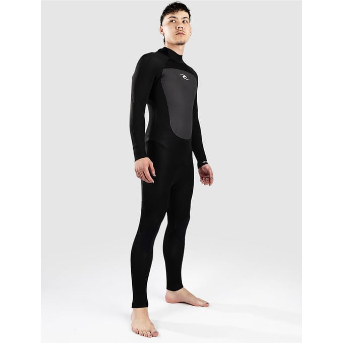 2025 Rip Curl Heren Omega 4/3mm Rug Ritssluiting Wetsuit - Blac