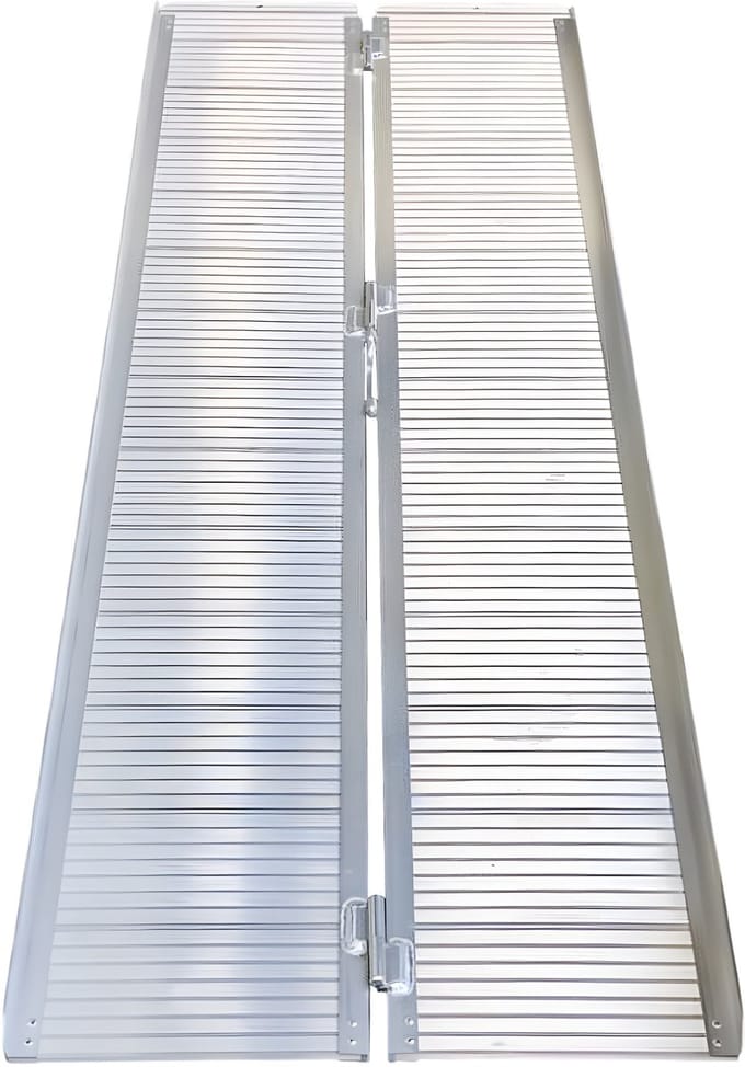 Oprijplaat aluminium 300 kg lengte 2100 mm x breedte 720 mm inklapbaar MW Tools ARP1004