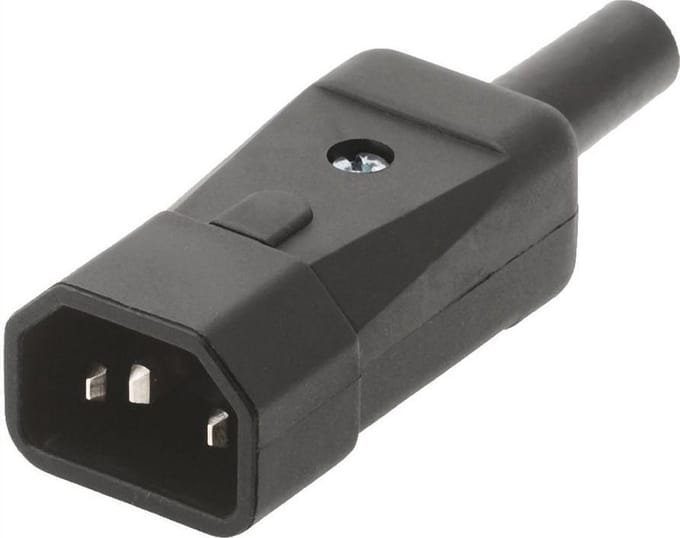 Bachmann C14 stroomstekker | recht | zwart