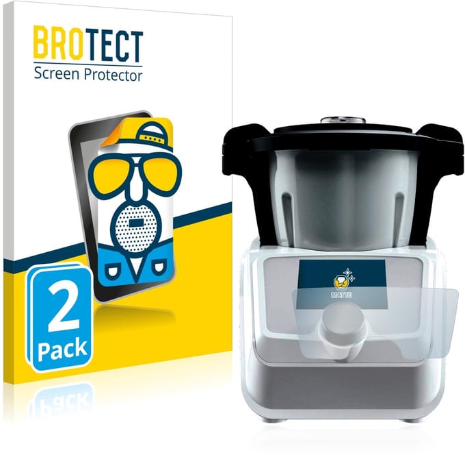 BROTECT - Screenprotector voor SilverCrest Mini Monsieur Cuisine Connect - Folie Beschermfolie matte 2 Stuks
