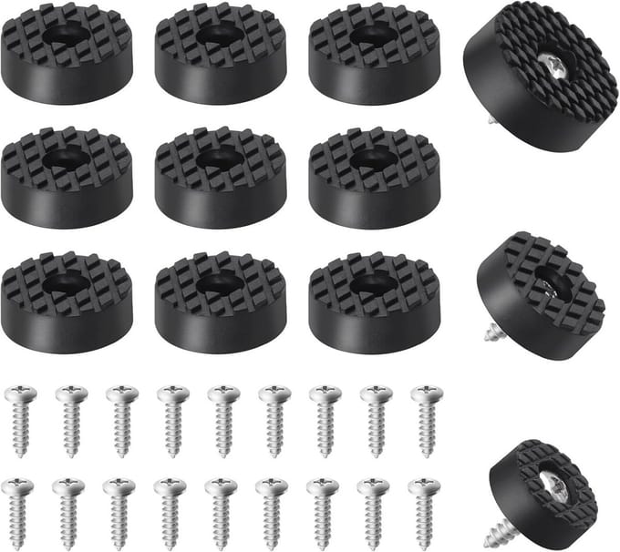 32x Schroefbare Rubberen Voetjes - 24mm Antislip Vloerbeschermers voor Meubels