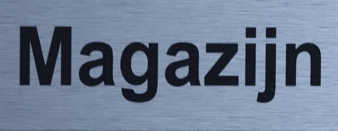 Aluminium-Plaat Magazijn - Deurbord - Infoplaat - 13 x 5 cm