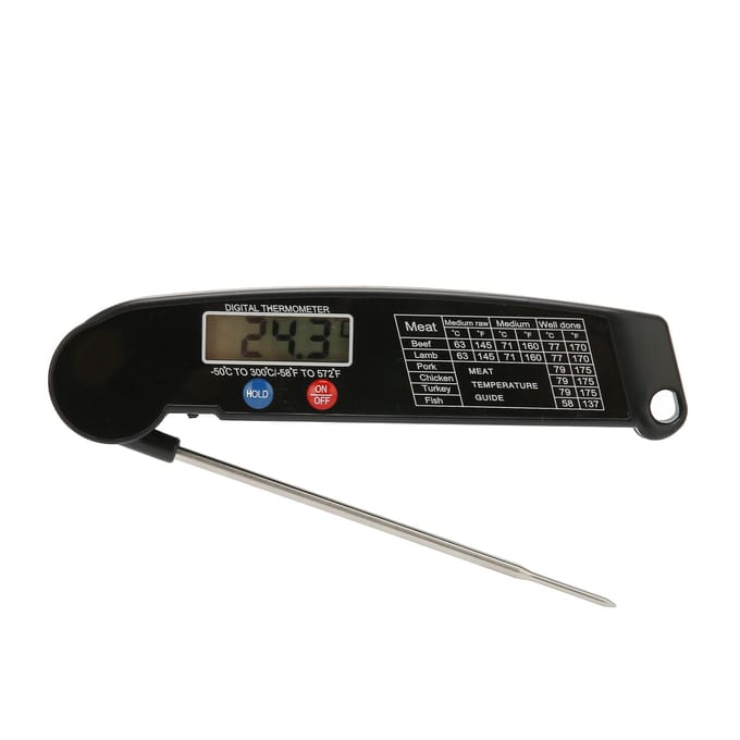 Vleesthermometer Multifunctionele Direct Afleesbare Digitale BBQ Vleesthermometer voor Keuken Eten Koken zwart