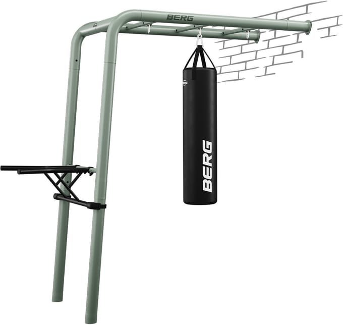 PlayBase Wall Green + Sport set, met bokszak en dipbar
