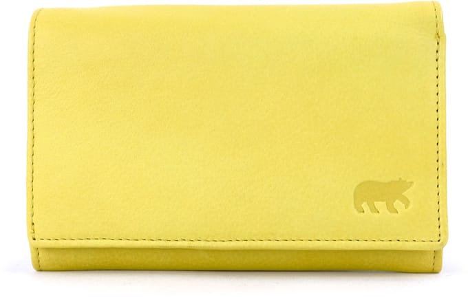 Bear Design Sweety Leren Overslagportemonnee - Butter Yellow