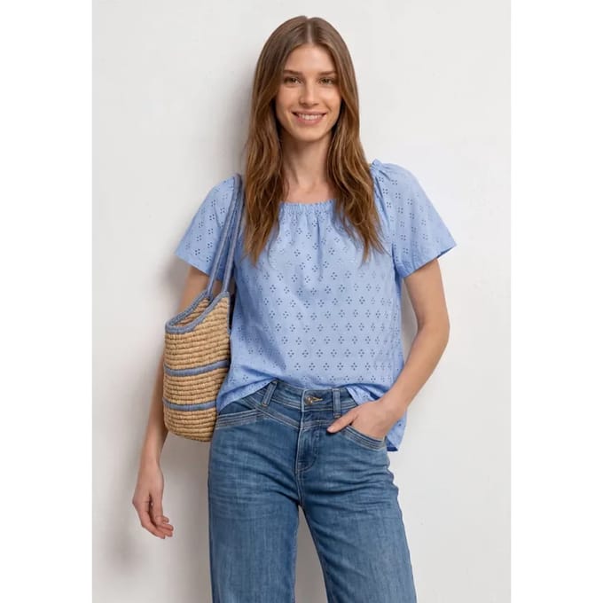 Carmen Bluse mit Shiffley-Muster