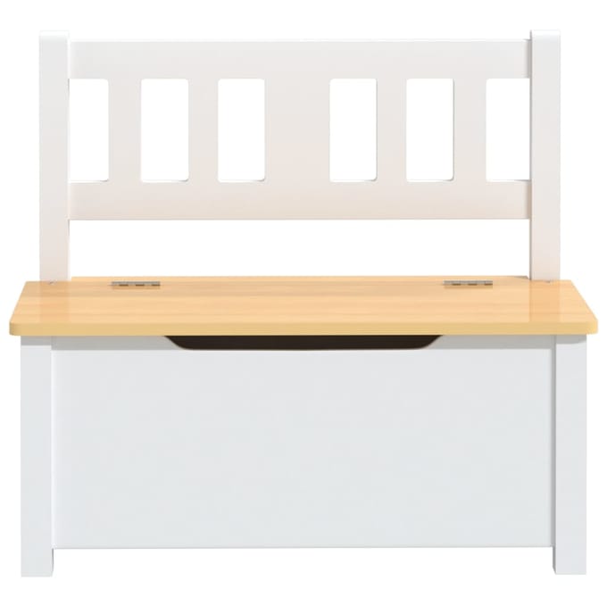 vidaXL - Kinderopbergbankje - 60x30x55 - cm - MDF - wit - en - beige