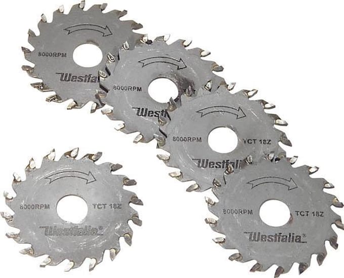 Westfalia Zaagblad set 5-delige, hard metaal, 18 tanden