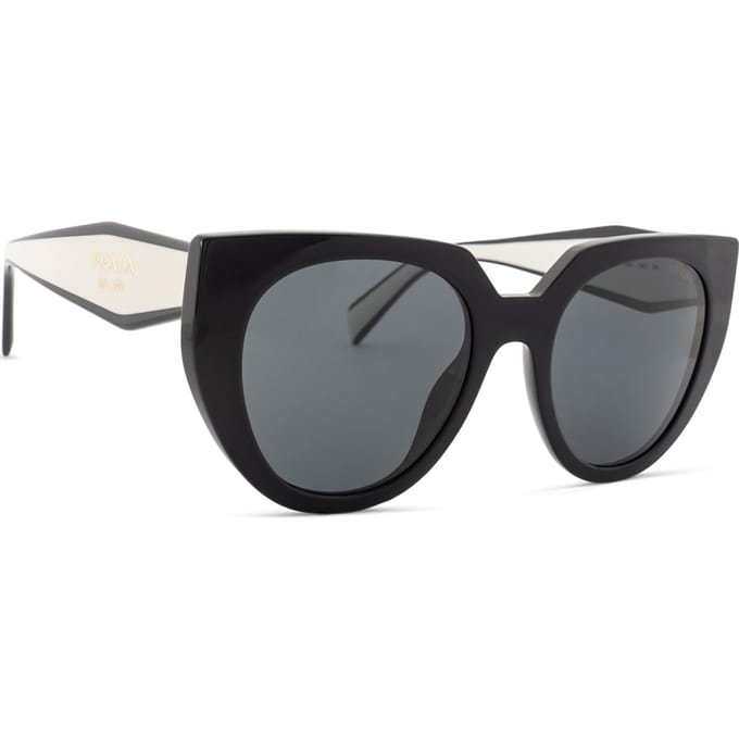 Prada PR14WS 09Q5S0 zwart en talk donkergrijs zonnebril