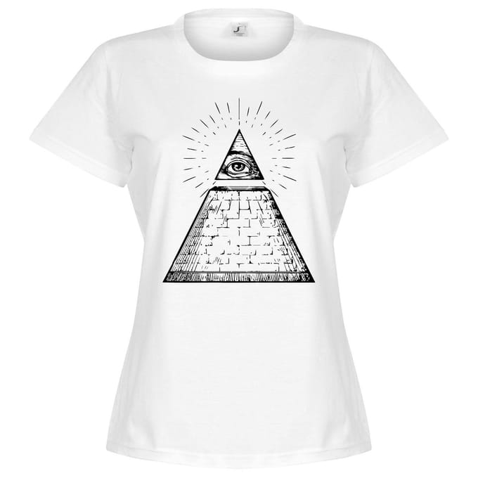 All Seeing Eye Dames T-Shirt - Wit - XL