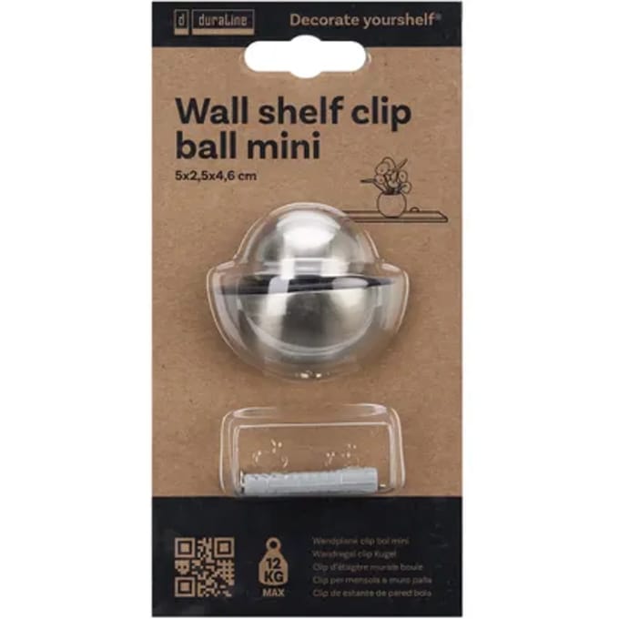 Duraline Plankdrager Clip Bal Mini Geborsteld Nikkel