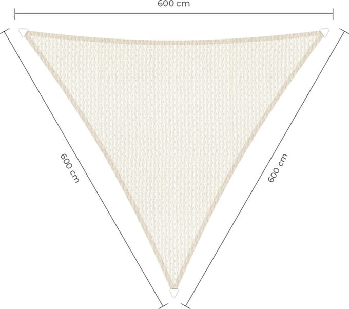 Sunfighters driehoek schaduwdoek - 6 x 6 x 6 m - Wit - Waterdoorlatend