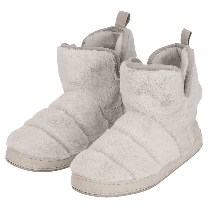 Apollo - Hoge sloffen dames - Fake Fur - Grijs - Maat 39/40 - Sloffen dames - Warme sloffen dames