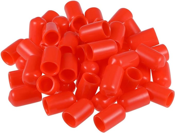 Schroefdraadbescherming - Eindkapjes - Vloeren Beschermen - Flexibel Vinyl - 2 mm Binnendiameter - Rood