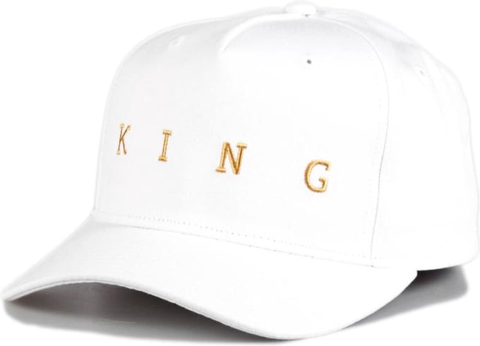 KING Apparel Tennyson Gold Curve Peak cap - White