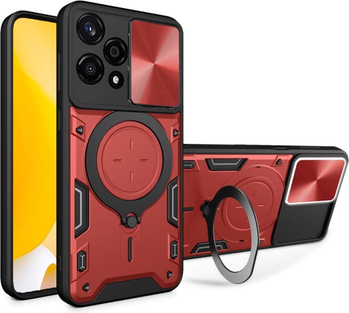 Hoesje geschikt voor HONOR 200 Lite - Techsuit CamGuard Pro Back Cover - Rood
