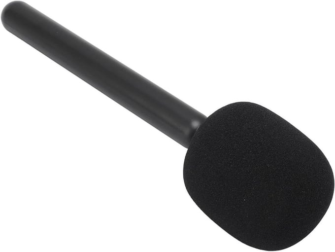 Microfoon Handheld Adapter - Draadloze Mic Houder - Interviews Opnemen - Met Windscherm Schuim - 27 cm Pakket - Zwart