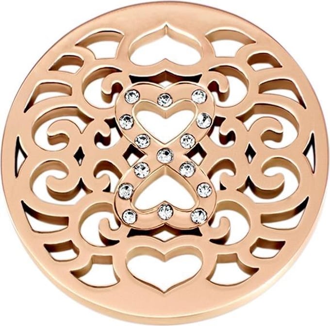Quiges - Munthouder Munt 25mm Infinity Roségoudkleurig - EPRS025