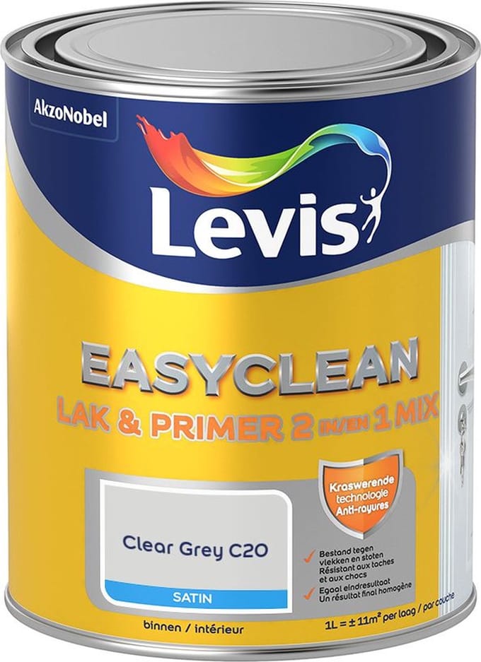 Levis - Easyclean Lak & Primer 2-In-1 Mix - Clear Grey C20 - Mengverf - 1 L