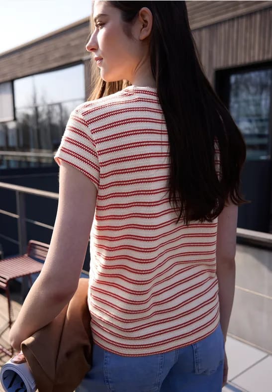Shirt met korte mouwen en textuur