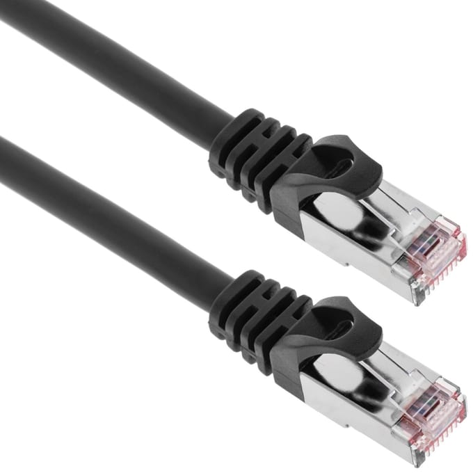 BeMatik - Ethernet netwerkkabel LAN FTP RJ45 Cat.6a zwart 1m