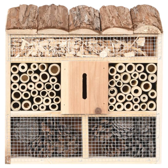 vidaXL - Insectenhotel - 30x10x30 - cm - vurenhout