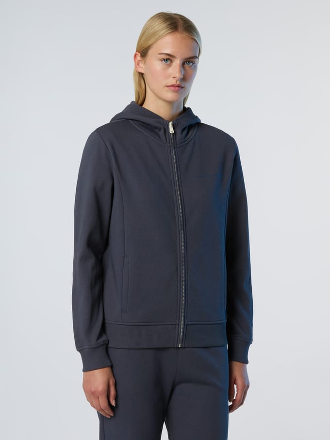 North Sails Hoodie met rits Met ton-sur-ton logo