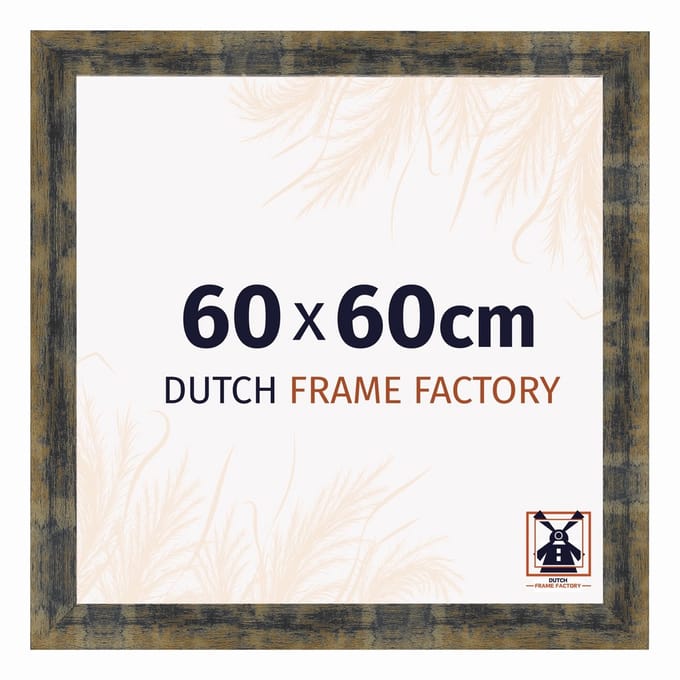Fotolijst 60x60 cm - MDF - Blauw Goud Gemeleerd - Praag