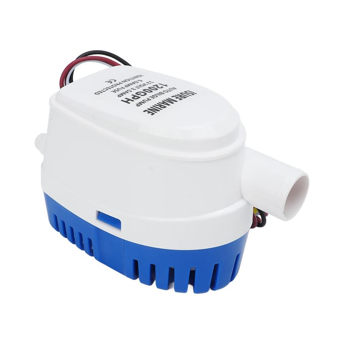 Automatische Dompelboot Lenswaterpomp 12V Kunststof Bootaccessoires met Vlottenschakelaar 1200GPH white