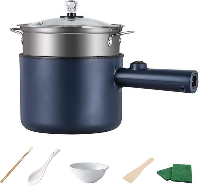 Compacte Elektrische Kookpan met Stoomfunctie - 1.8L Mini Multifunctionele Pan