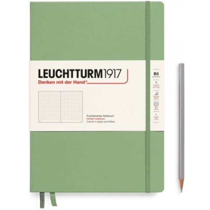 Leuchtturm 1917 notitieboek, hardcover, composition (b5), dotted, sage groen