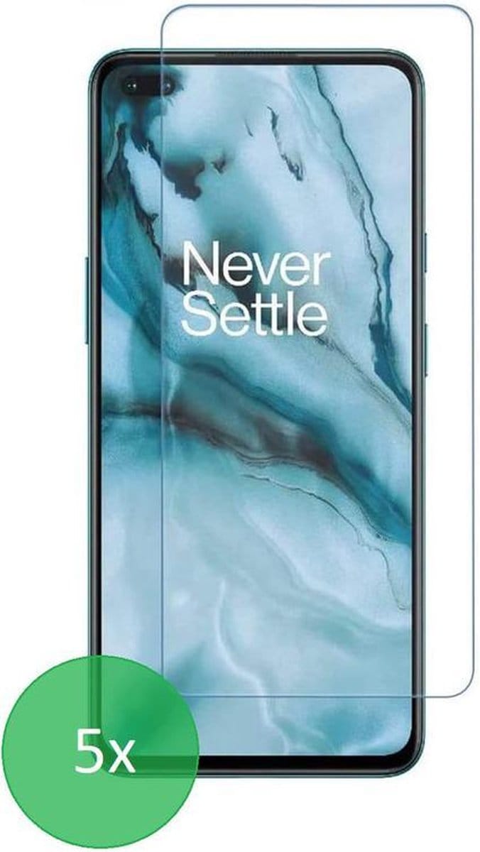 Geschikt Voor: OnePlus Nord - 5x Screenprotector - screen protector - glas - bescherm - beschermglas