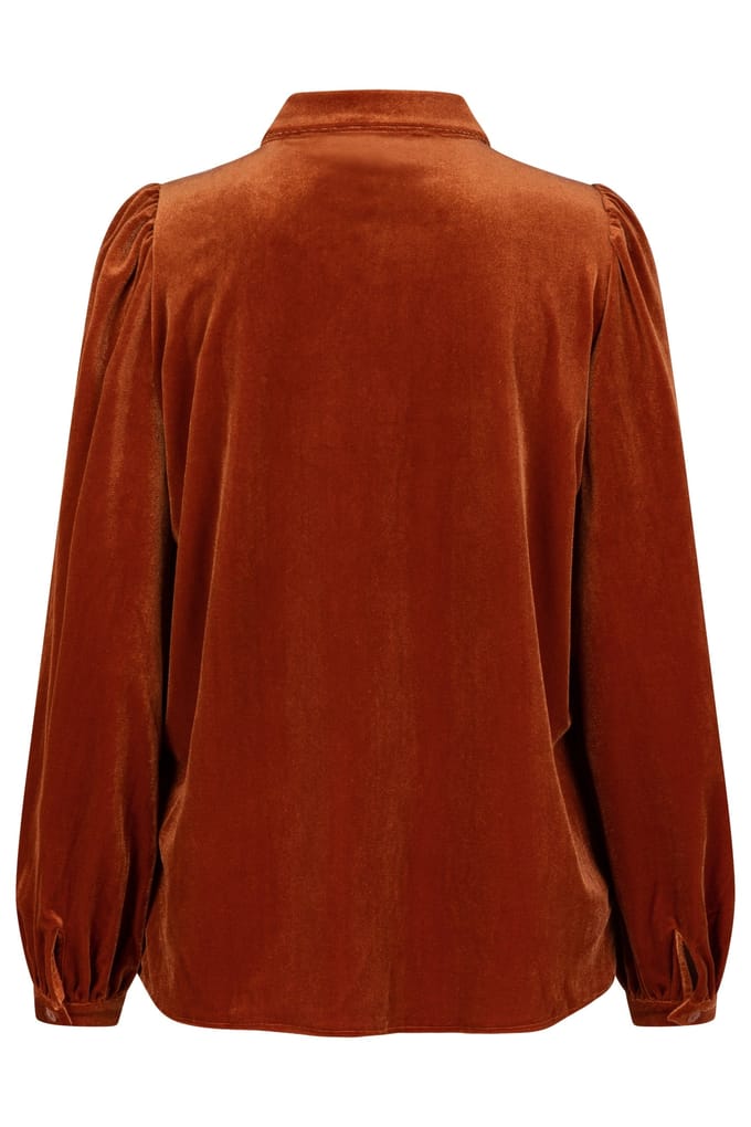 EsQualo Blouse Basic Velours Pumpkin Taglia: S | Maglie a manica lunga Outlet | Donna | Arancia