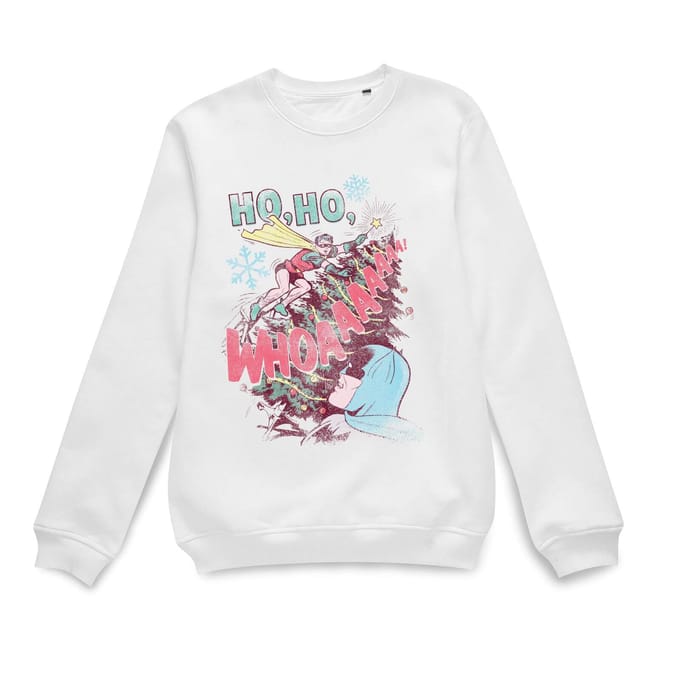 DC Ho Ho Whoaaaaaaa Christmas Jumper - White - XL