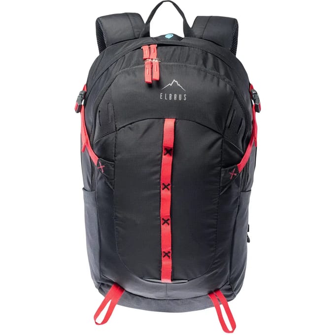 Elbrus Backpack - Unisex - antraciet - rood - zwart
