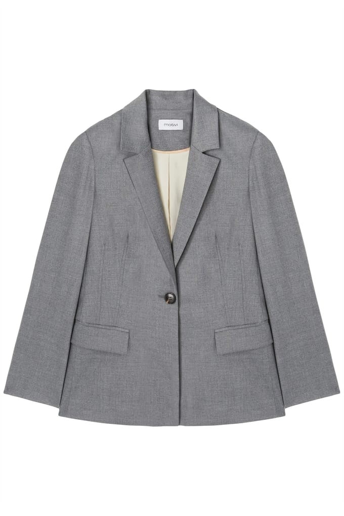 Motivi Single-breasted Polyviscose Jacket Grey Taglia: 48 | Blazers Outlet | Donna | Grigio