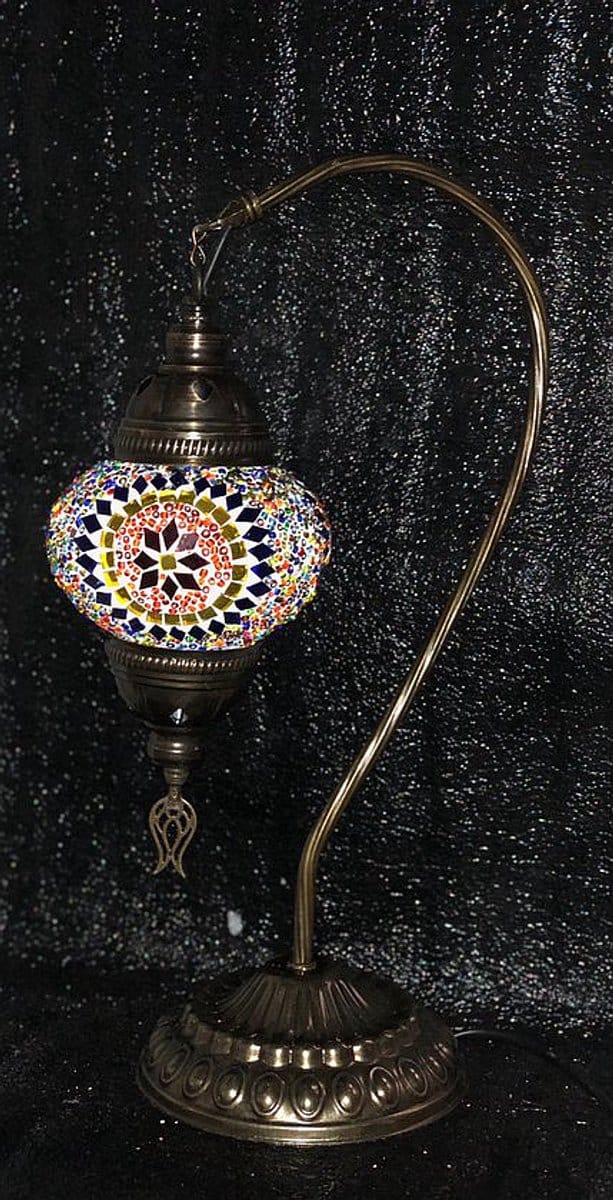 Turkse handgemaakte lamp - mozaïek tafellamp 42 cm - E14 - multicolour - gratis verzending