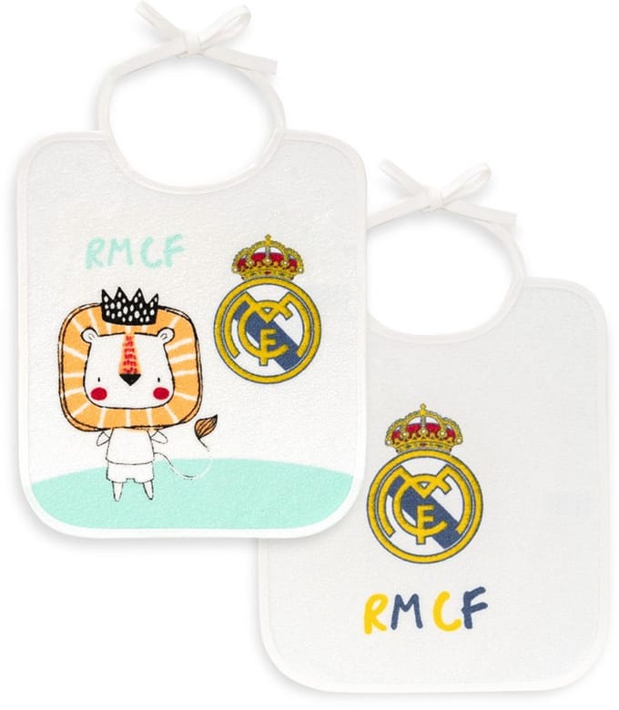 REAL MADRID™ - slabbetjes set - waterdicht badstof katoen - wit
