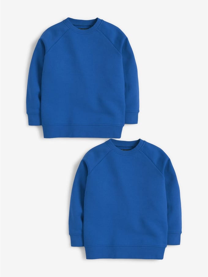 Next - Jongens - Schooltrui met ronde hals, set van 2 - Blauw