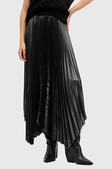 AllSaints Phia Metallic Skirt Metallic Grey Größe: 4 | Maxiröcke Outlet | Damen | Grau