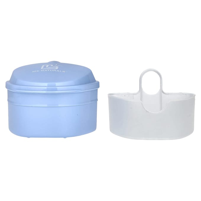 M3 Naturals, Denture Bath Case, Spill-Proof Filter, 1 Set white