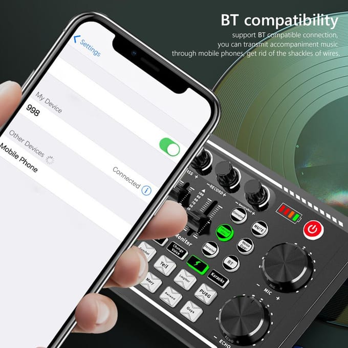 Kit de Microphone à Suspension, carte son professionnelle, ensemble de supports de Microphone et de bras de micro F998 Live noir