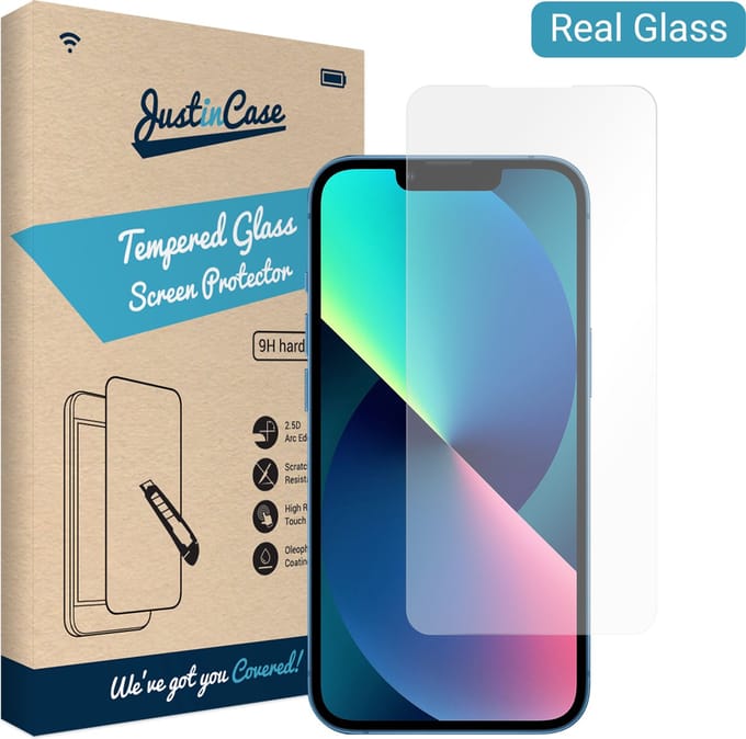 Just in Case screenprotector geschikt voor iPhone 14 - Screenprotector Gehard Glas